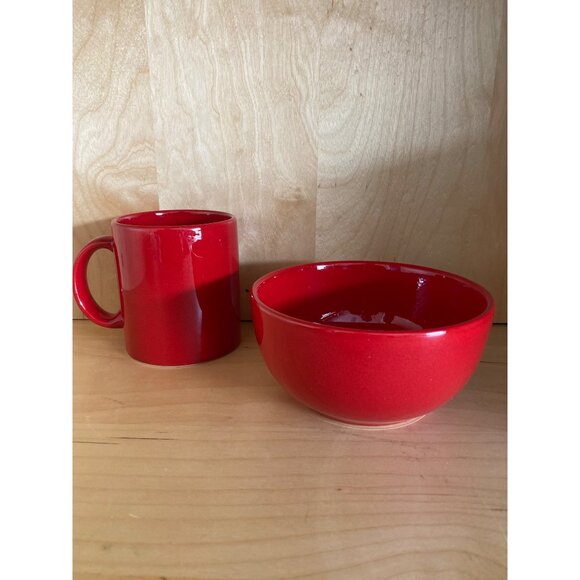 Waechtersbach Fun Factory Red Bowl & Mug – Germany – Replacement Dinnerware - Picture 1 of 10